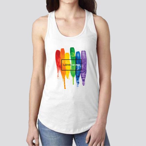 Watercolor LGBT Love Wins Rainbow Tank Top SS