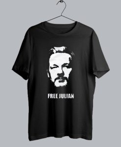 Free Julian Assange Print Wikileaks T Shirt SS