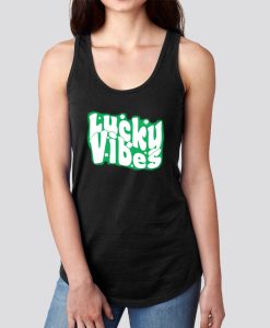 Green Lucky Vibes St Patrick's Day Tank Top SS