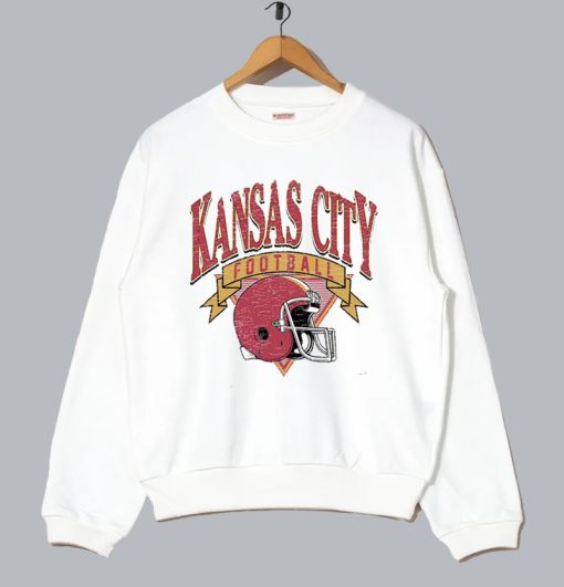 Kansas City Football Helmet Retro Sweatshirt SS