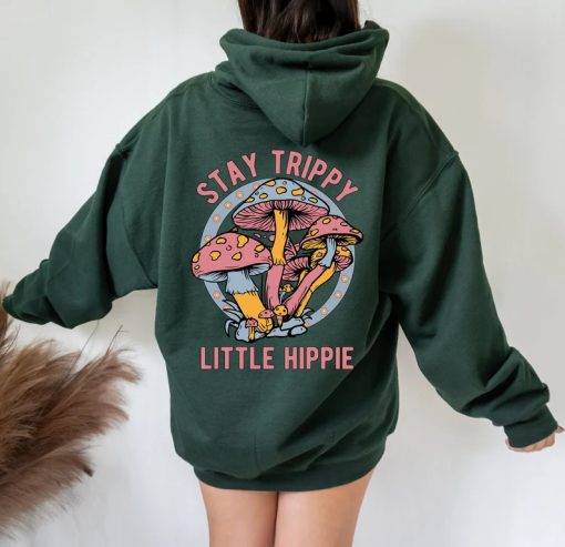 Stay Trippy Little Hippie Mushroom Retro Hoodie SS