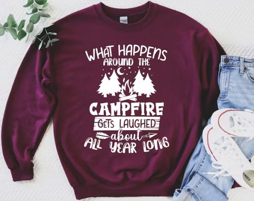What Happens Arround The Campfire Sweatshirt SS