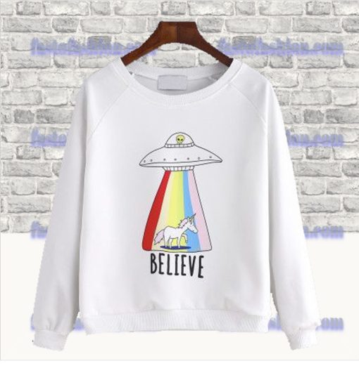 Believe In UFO And Unicorn Sweatshirt SS