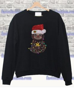 Santa Baby Sloth Christmas light ugly sweatshirt SS