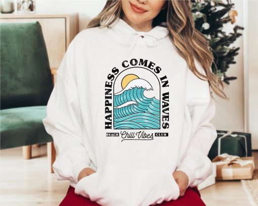 Happiness Comes in Waves Hoodie SS