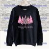 Leopard Print Pink Christmas Trees Sweatshirt SS