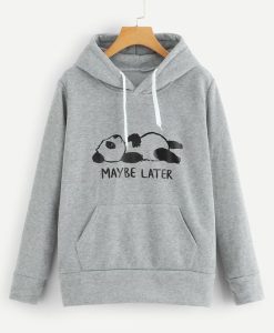 Maybe Letter And Panda Hoodie SF