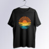 Retro Sunset Rays Wavy T Shirt